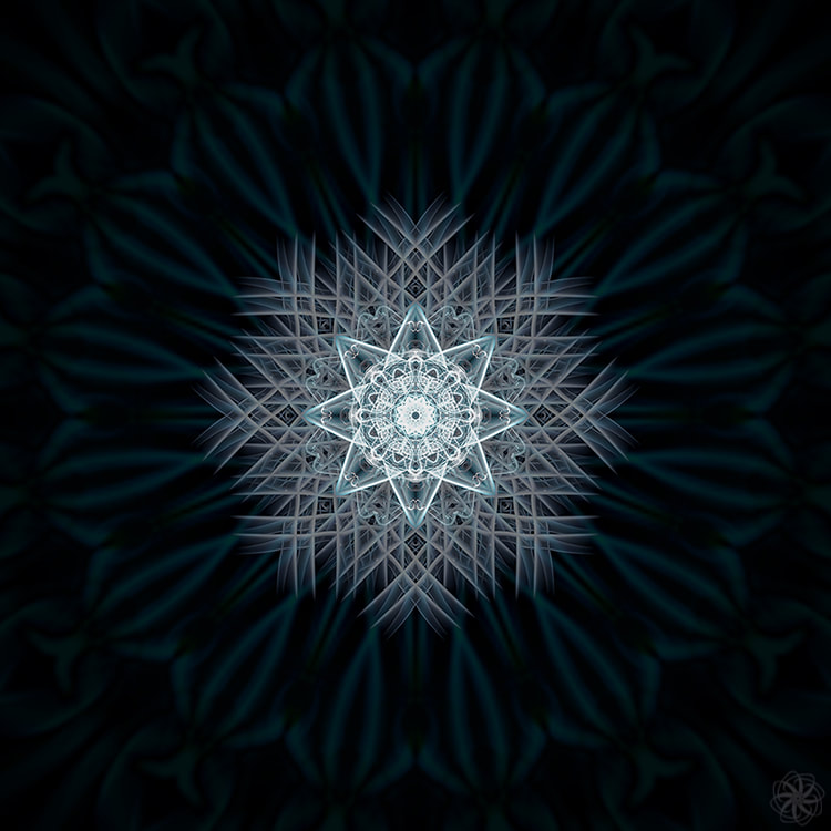 symmetry, shining in the dark, spiritual art, fractals, intersensa, lightcodes