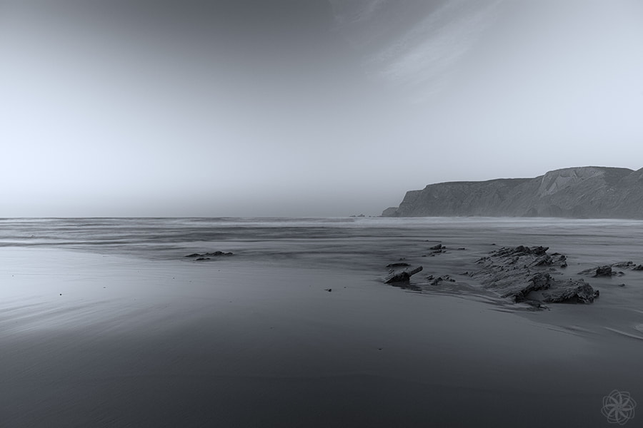 Portugal, Ponta Ruivo, Algarve, strand, zee, lange sluitertijd, westkust, black&white,intersensa