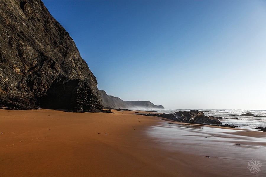 westkust Portugal, Praia da Barriga, rotsen, ruige lifkust, zee, verborgen stranden, fotoverkoop, fotogalerij, intersensa